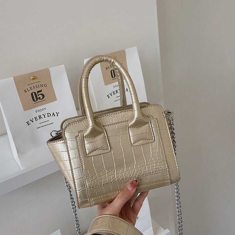 Mini Chain Crocodile Pattern Women's Shoulder Bags 2022 Fashion PU Leather Brand Deginer Crossbody Bag Female Handbag Totes