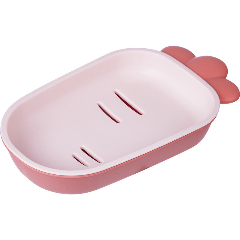 Carrot Household Creative Double Drain Soap Box