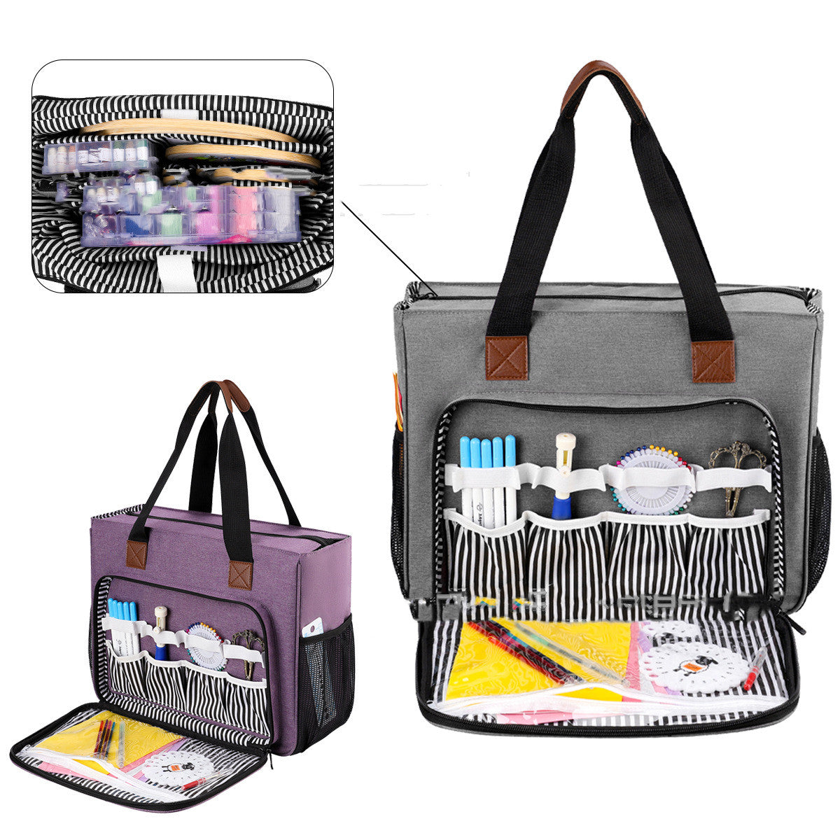 Embroidery Tool Storage Oxford Cloth Bag Double-layer Cross Thread Weaving Tools