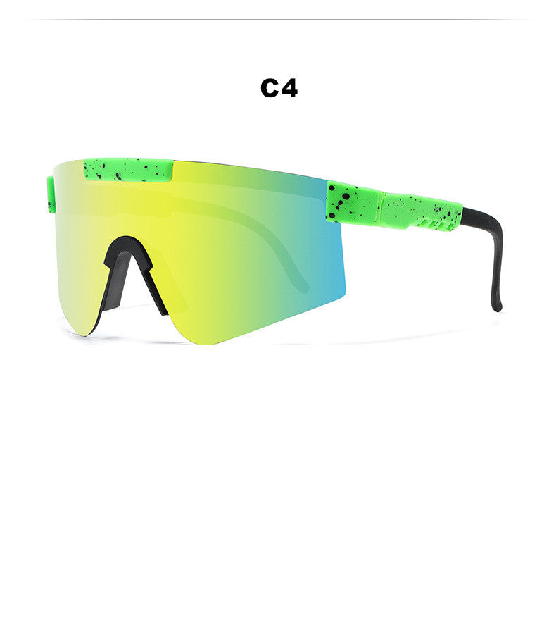 Large Frame Colorful TR Electroplated True Film Sunglasses