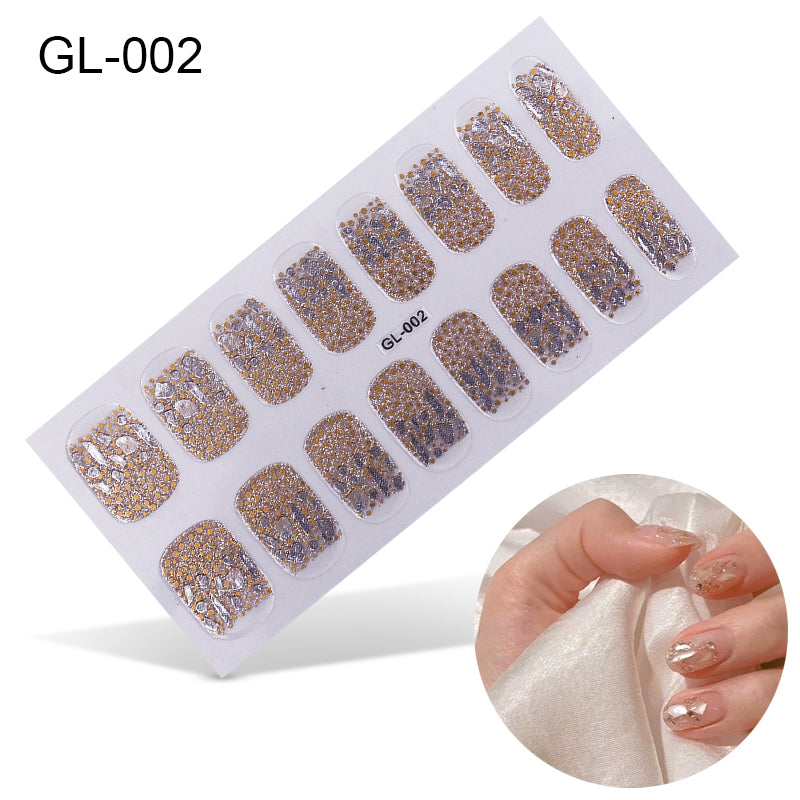 Laser Letters Color Oil Film Nail Stickers