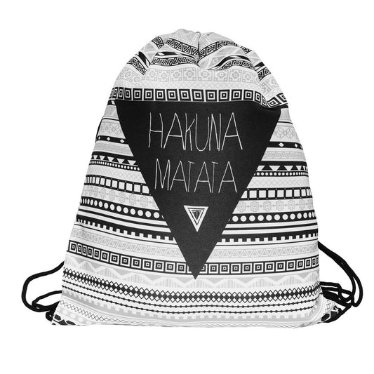 Digital Print Matata Drawstring Pocket Eco-friendly Shopping Organizer Drawstring Backpack Drawstring Bag