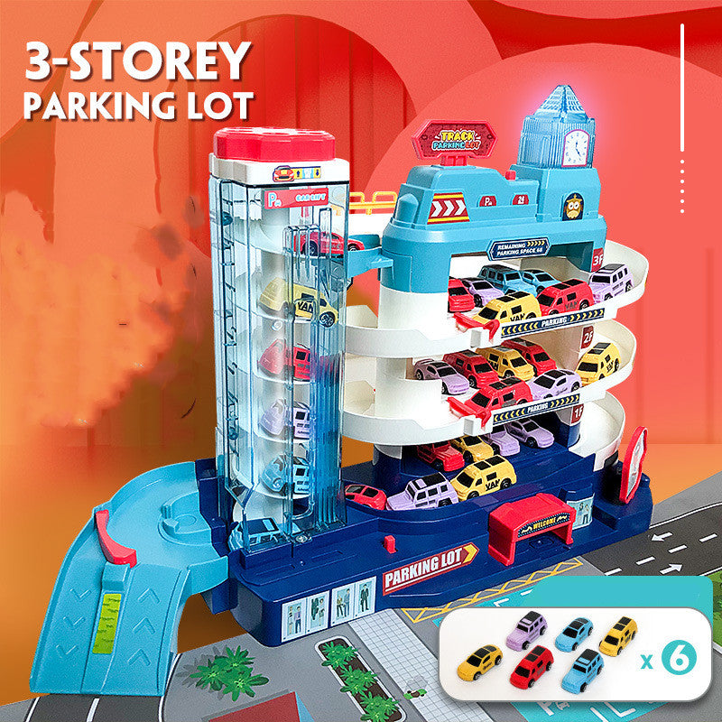 Children's Car Parking Lot Building Multi-storey Electric Lift Track Educational Toys