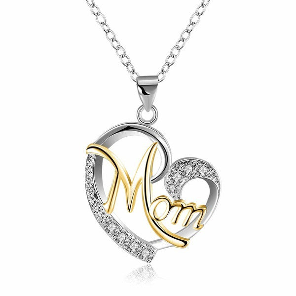 European And American Women\'s Necklaces Mom Color Separation Heart-shaped Diamonds 2021 Wish Explosive Mother' Day Gifts Across The Border