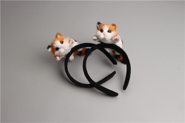 Stylish Women Girls Lovely Cat Headband Flannelette Plush Kitten