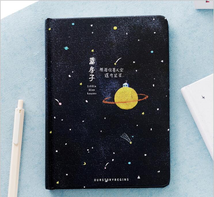 Creative trend Color Pages A5 Notebook Little Blue House Diary Book Hardcover diary Stationery School Supplies