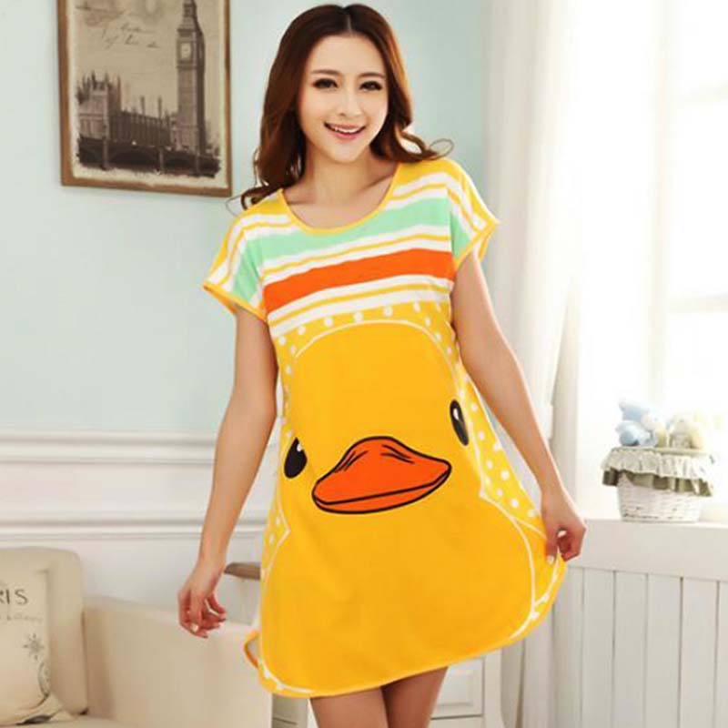 Milk Silk Short-sleeved Nightdress Ladies Pajamas