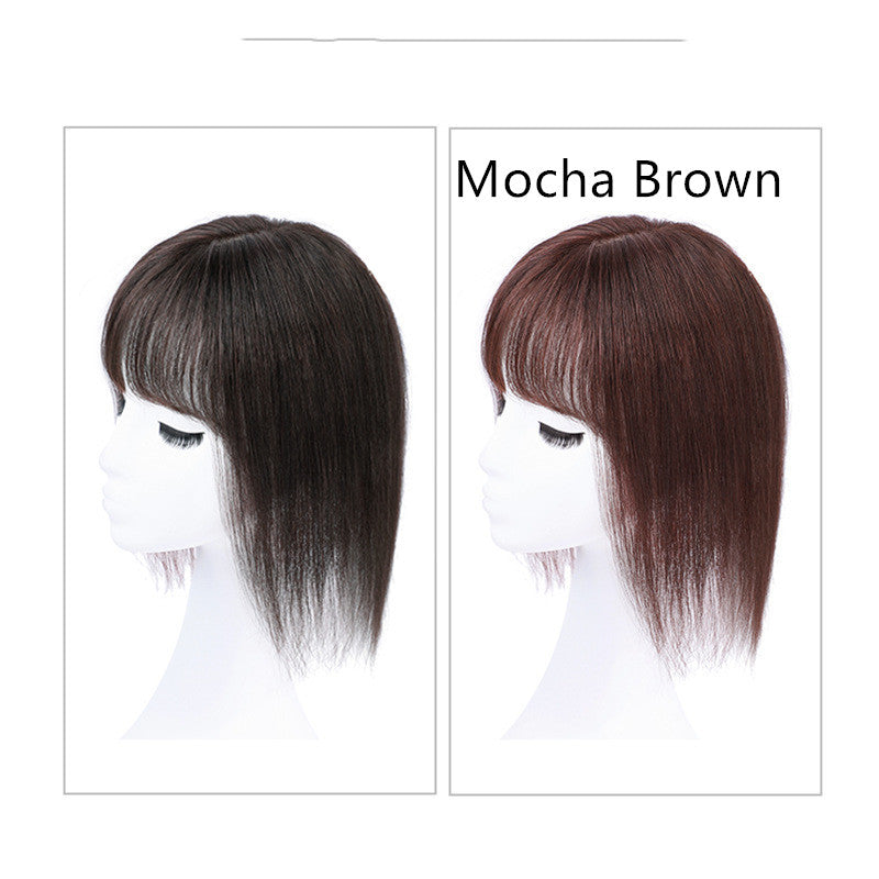 Real Hair Needle Air Bangs Replacement Block Top Of The Head