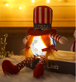 Independence Day Faceless Long And Short Legs Doll Decoration