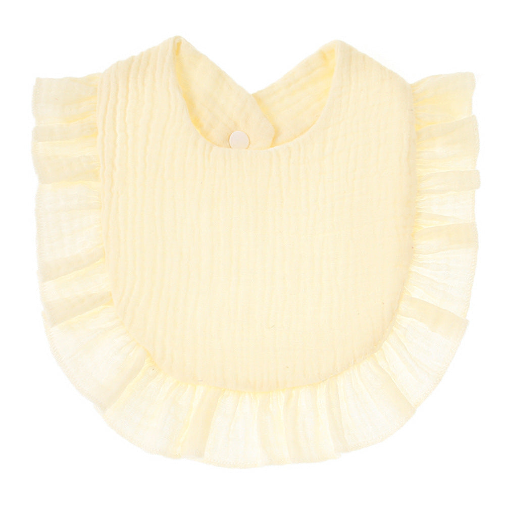Ruffled Cotton Gauze Lace Bib Saliva Pocket