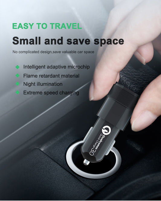 Dual Port Type-C Pd Aluminum Alloy Car Charger