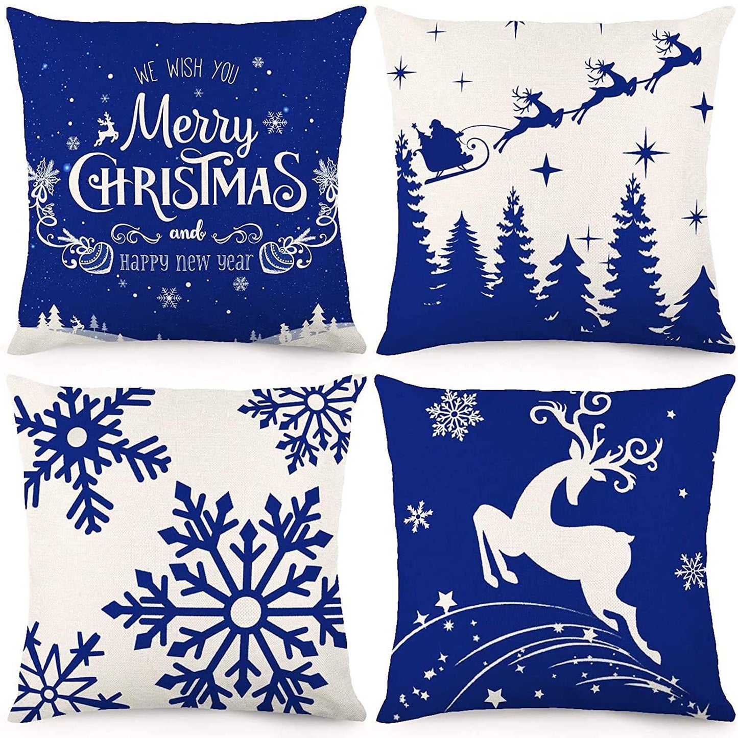 Christmas Fashion Minimalist Print Sofa Pillow Cover