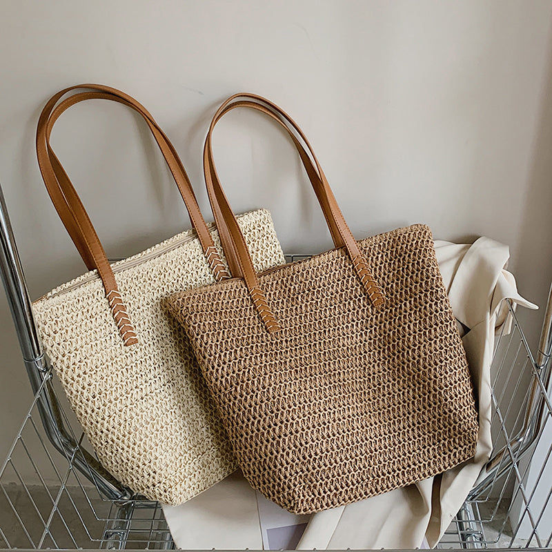 Hand-woven Women's Shoulder Handbag Bohemian 2022 Summer Fashion Straw Beach Tote Bag Travel Shopper Weaving Shopping Bags