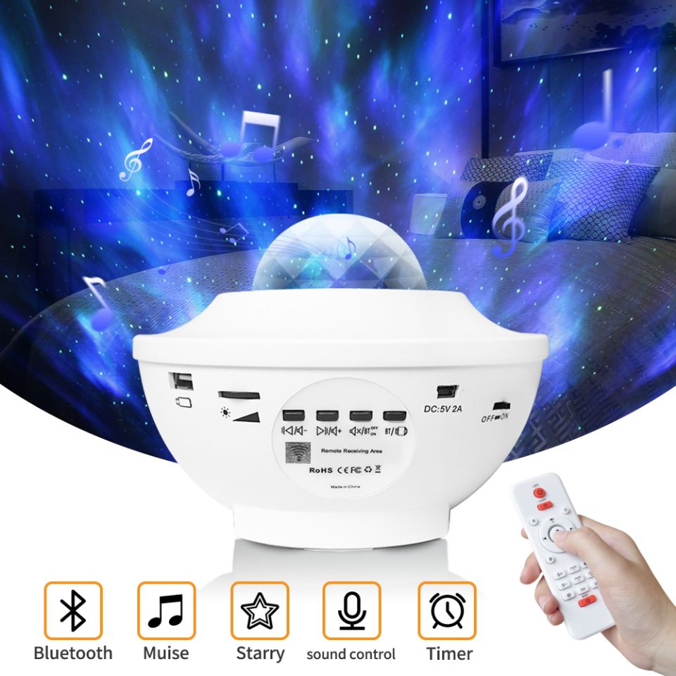 led bluetooth music projector light