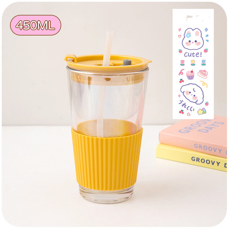 Niche Portable Children's Cute Glass Water Cup