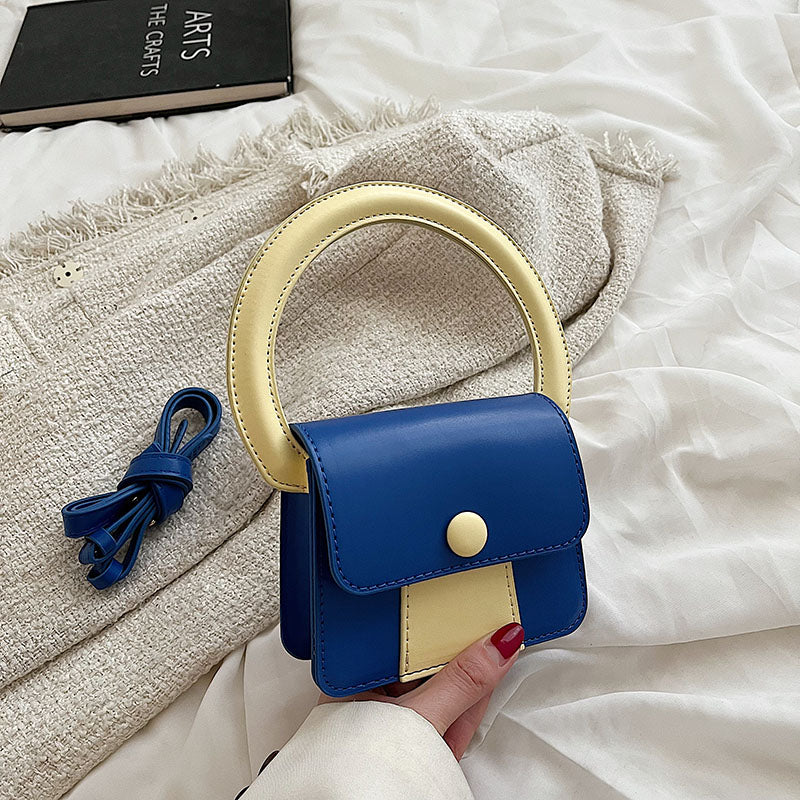 Cross-border Simple This Year's Bag Women's Bag Ins Tide Single Shoulder 2022 New Korean Version Contrast Color Messenger Bag Hand-held Small Square Bag