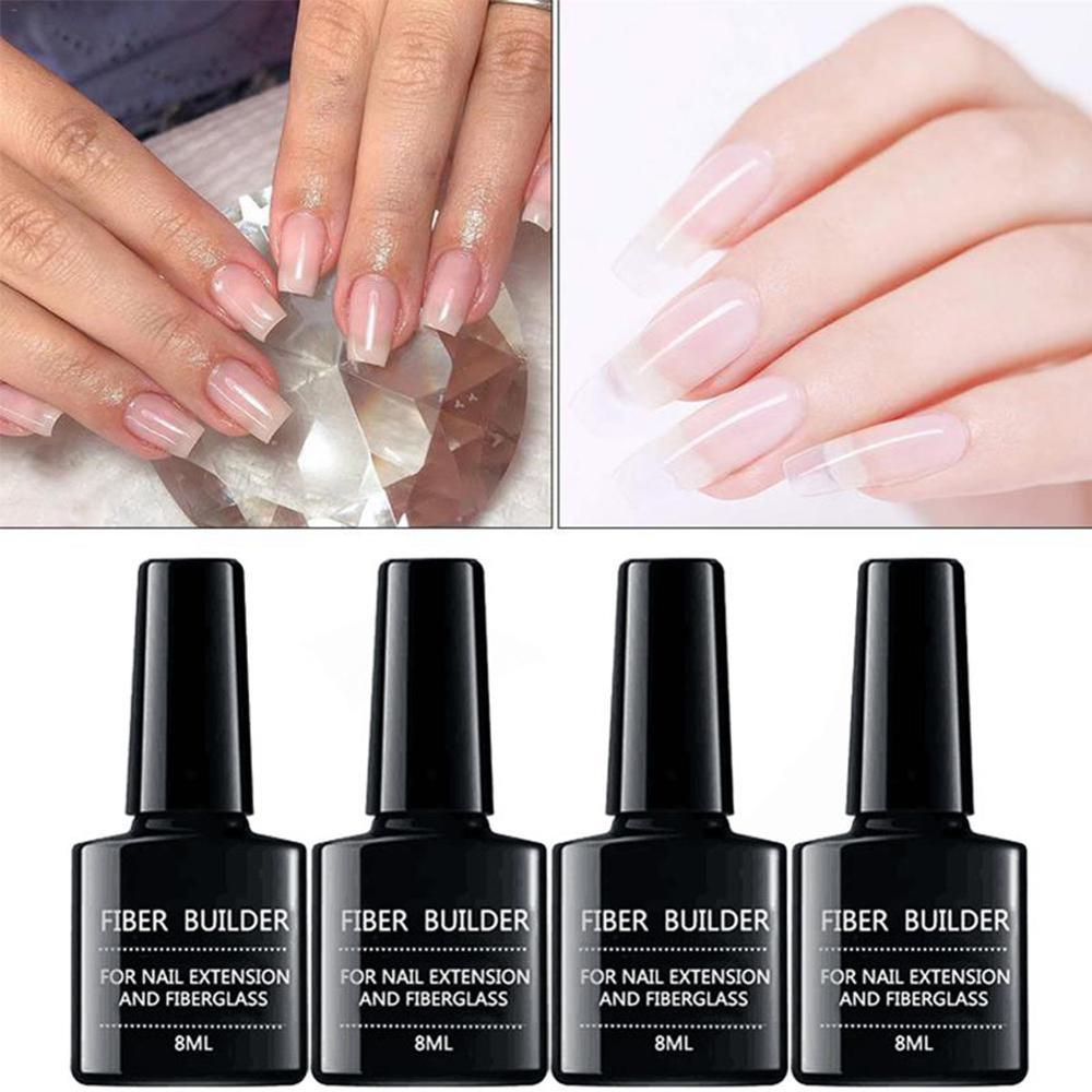 Fiber extension adhesive for nail polish repair