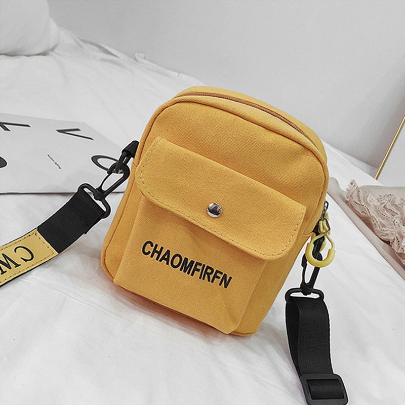 Small Canvas Bag Women's Crossbody Shoulder Bags For Women Messenger Coin Purse Cartoon Cell Phone Shoulder Bags Phone Handbags