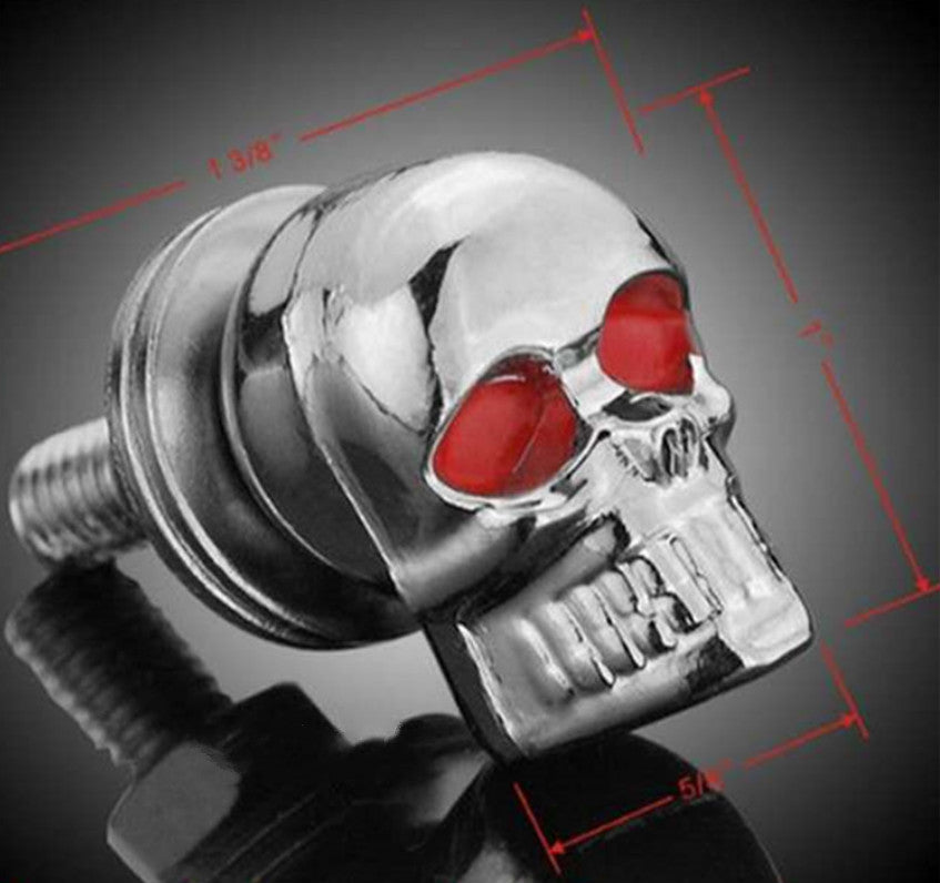 Motorcycle modification parts modified retro classic skull decorative screw plate