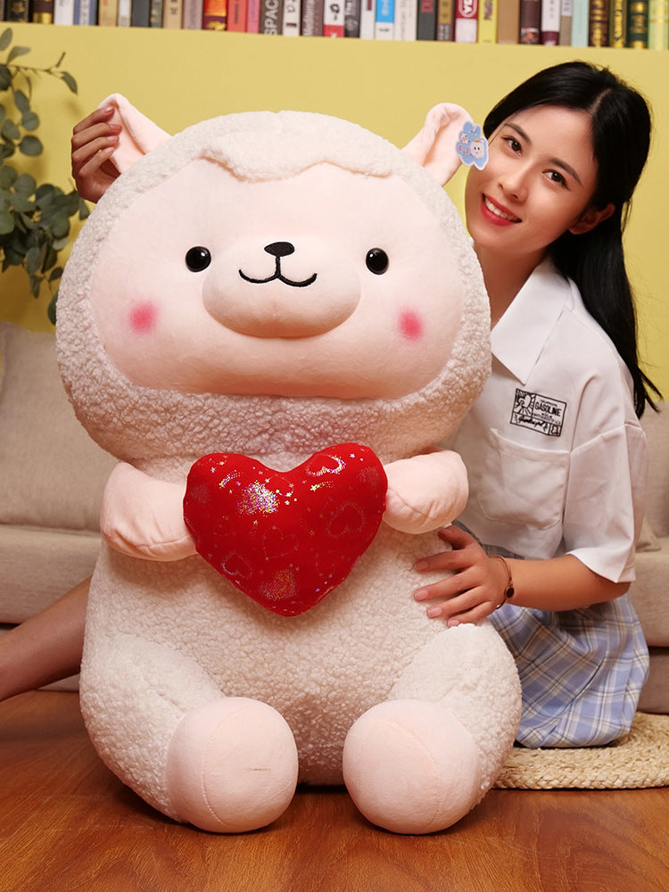 Cute Hugging Alpaca Doll Plush Toy Pendant