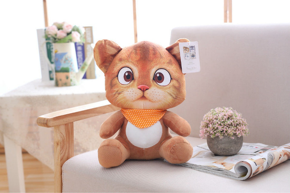 Simulation 3D Cat Doll Plush Toy Pillow Pendant Doll