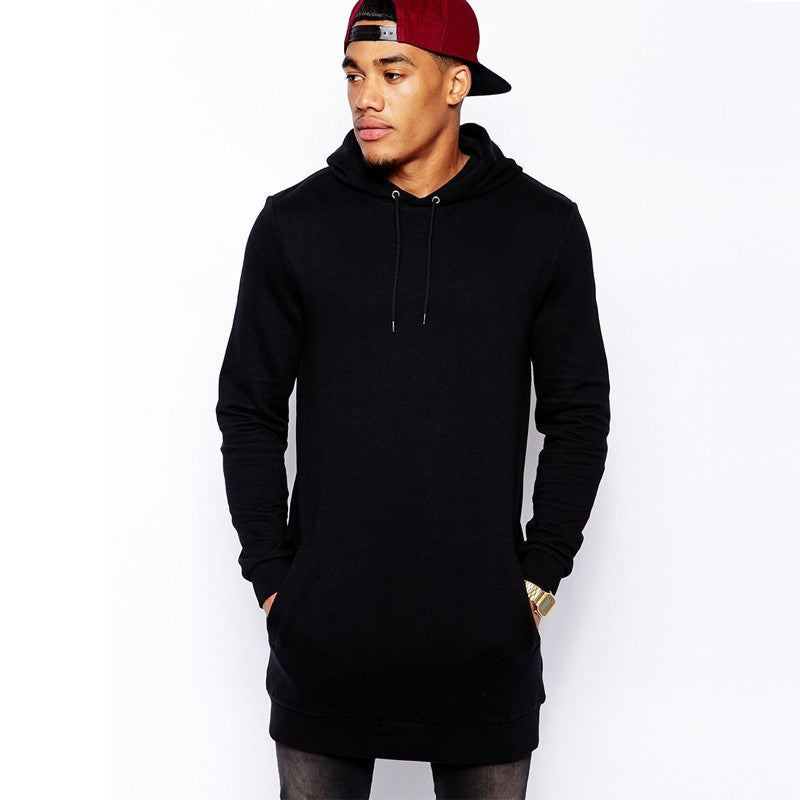 Men's Long Sleeve Fleece Sweatshirt With Side Zipper