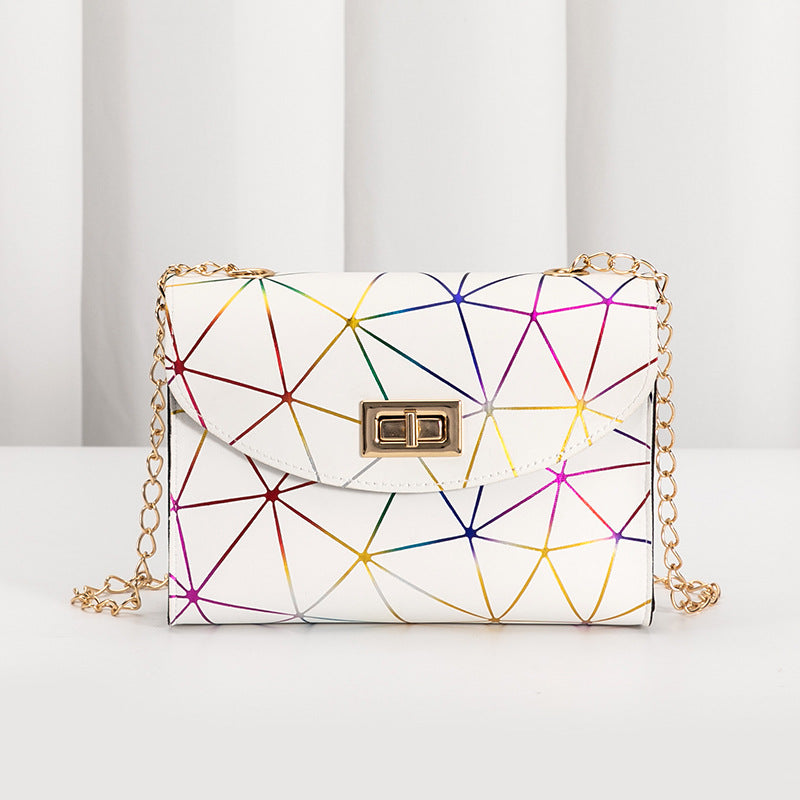 Women's Summer New Colorful Rhombus Chain Bag Fashion