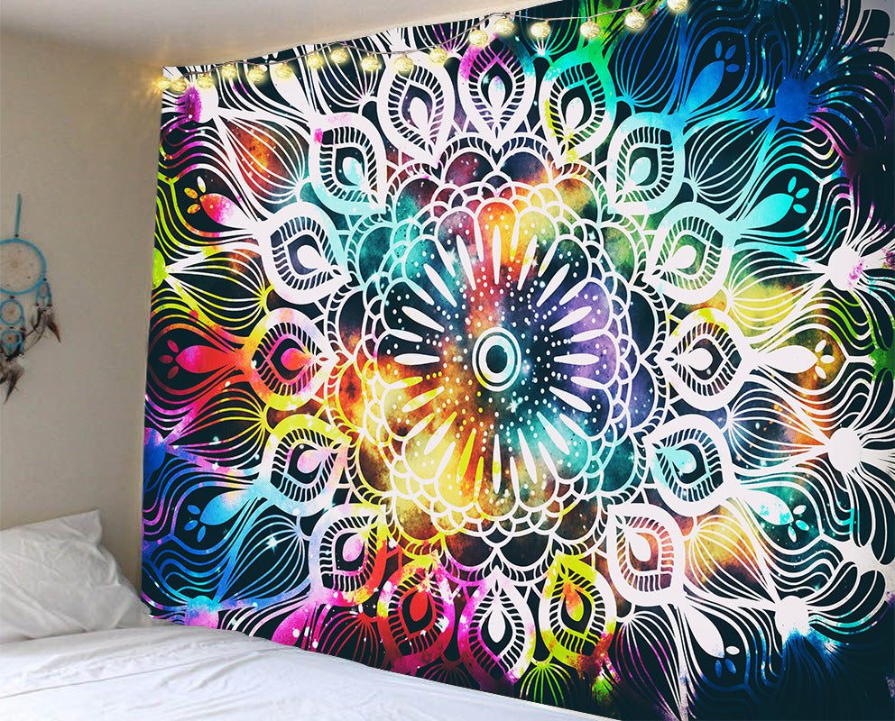 Mandala Series Printed Home Tapestry Wall Hanging Beach Towel Sitting Blanket