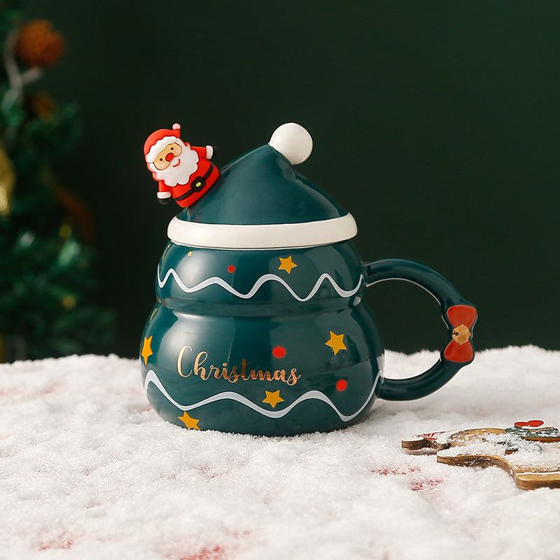 Cartoon Christmas Ceramic Mug Large Capacity