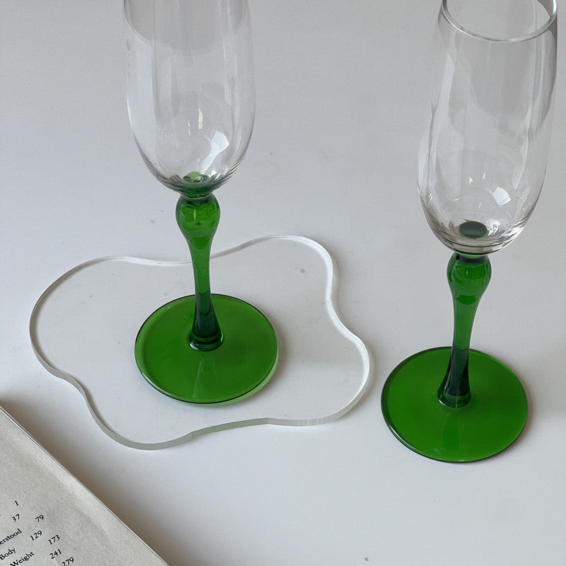 Household Tall Emerald Sparkling Wine Glass