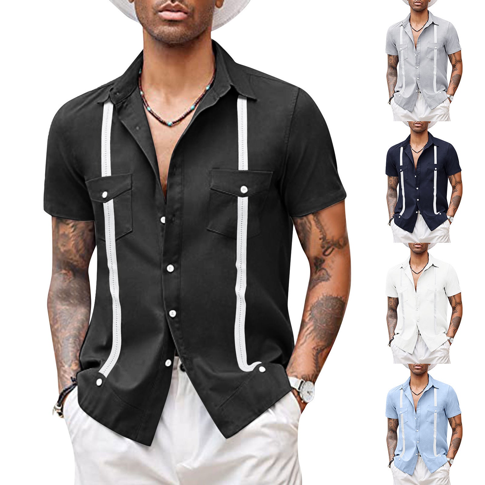 Men's Shirt Casual Short Sleeved