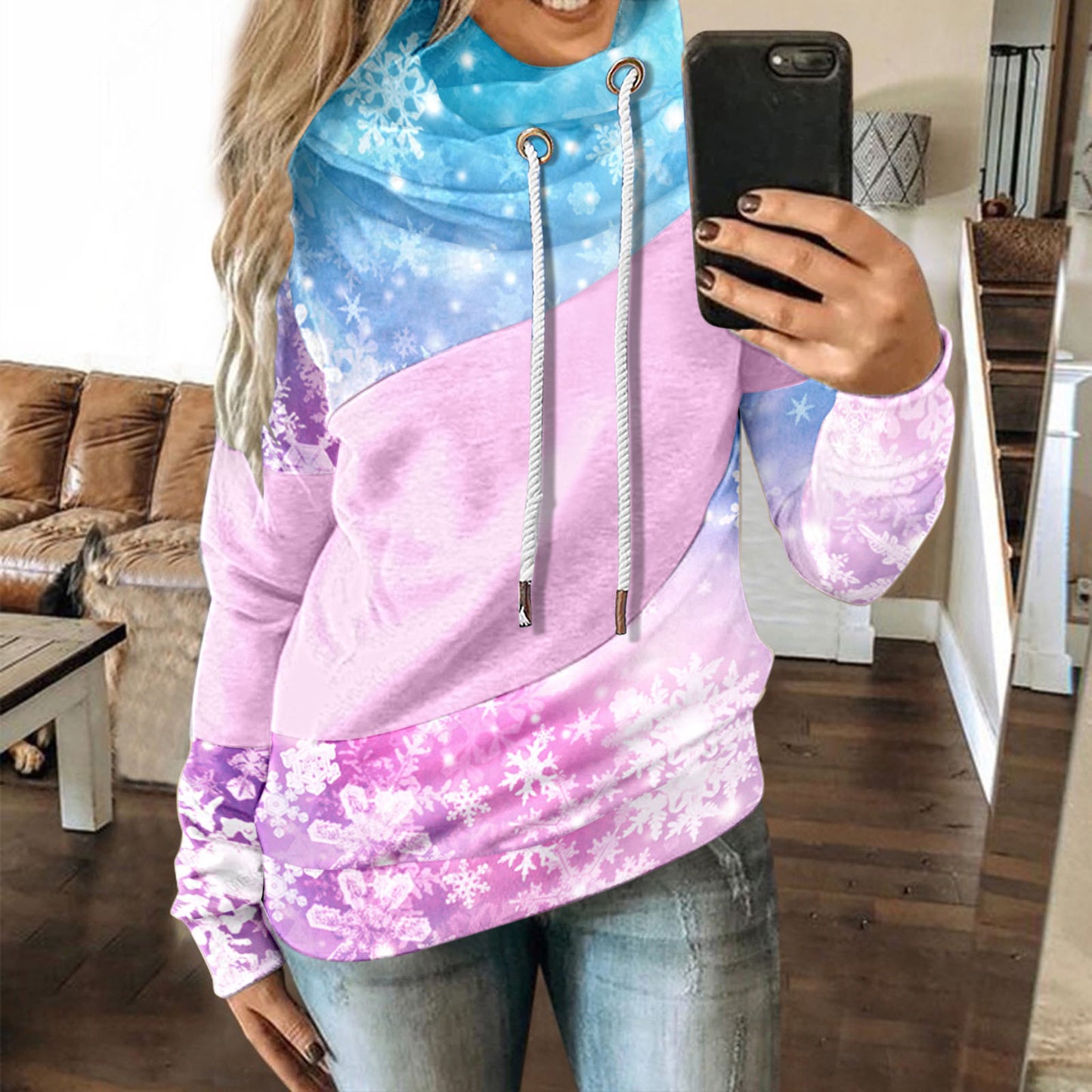 Casual Fashion Christmas Printed Long Sleeve Hoodie