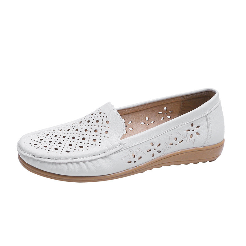 Women Loafers Hollow Out Breathable Anti Slip Flats Shoes