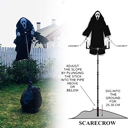 Halloween Decoration Tricky Props Skull Screaming Scarecrow