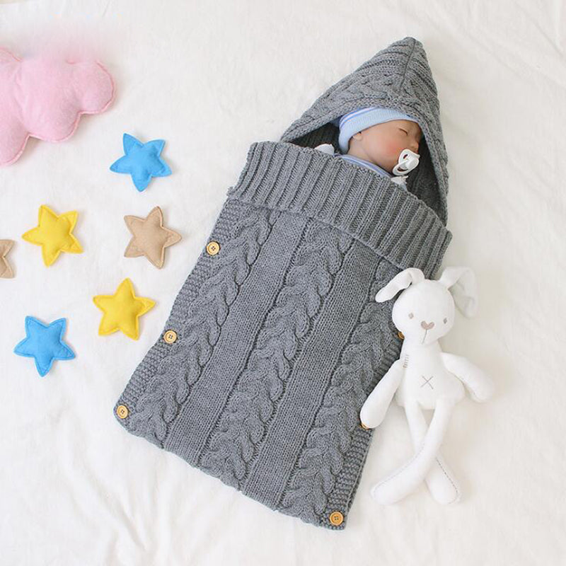 New Autumn Winter Newborn Baby Boy Girl Knit Sleeping Bag Clothes