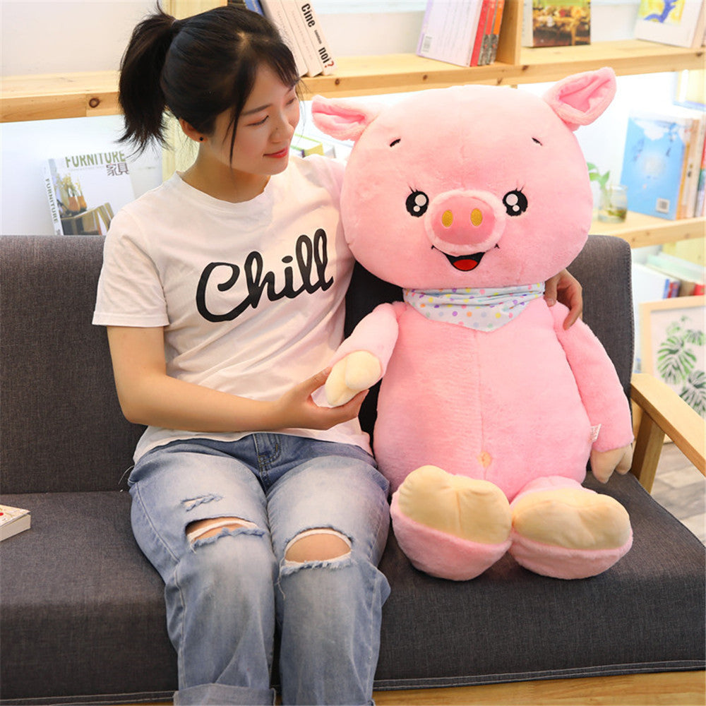 Solid Color Cute Cartoon Scarf Pig Doll Plush