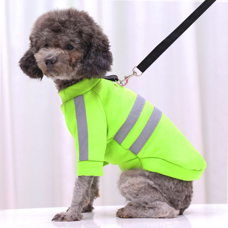 Tractionable Reflective Sweater Night Walking Dog Cat Pet Clothes