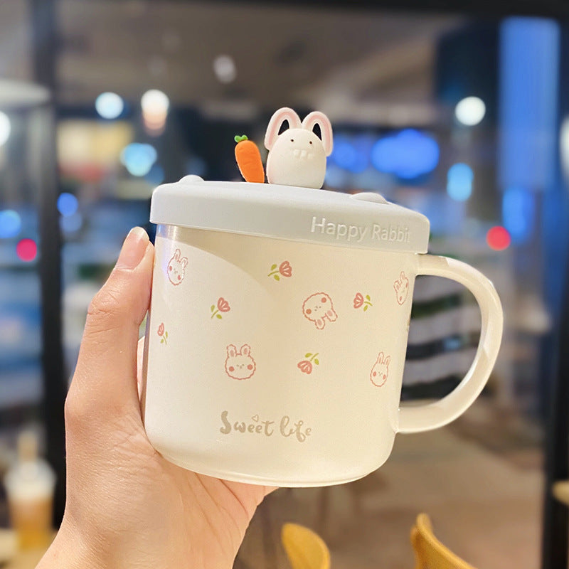 Spoon With Lid Soft Cute Girl Heart Mug Home