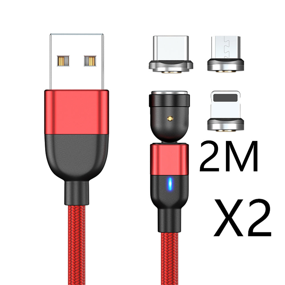 Magnetic Data Cable Threeinone 540-degree Rotation Charging Cable Suitable