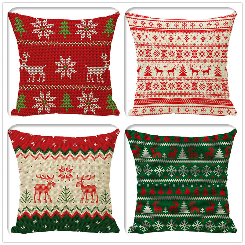 Christmas Fashion Minimalist Print Sofa Pillow Cover