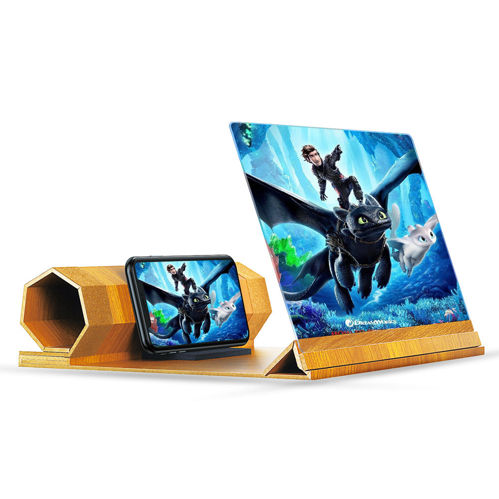 12 Inch Wood Grain Folding Mobile Phone Amplifier Stand