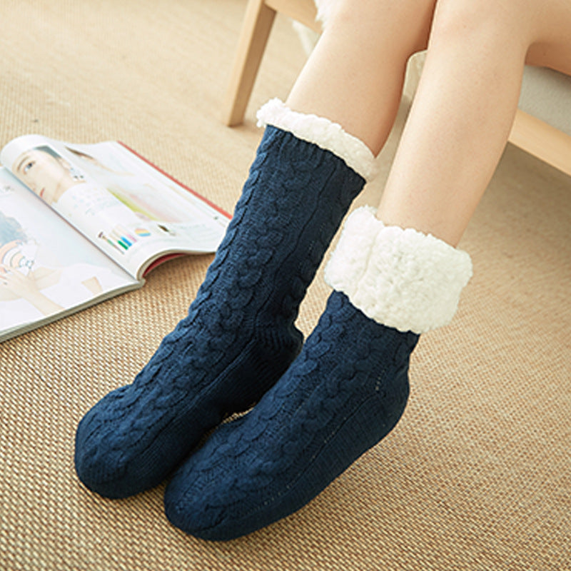 Casual Plus Velvet Mid-tube Ladies Snow Slippers Carpet Socks