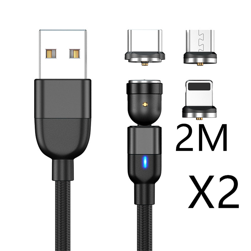 Magnetic Data Cable Threeinone 540-degree Rotation Charging Cable Suitable