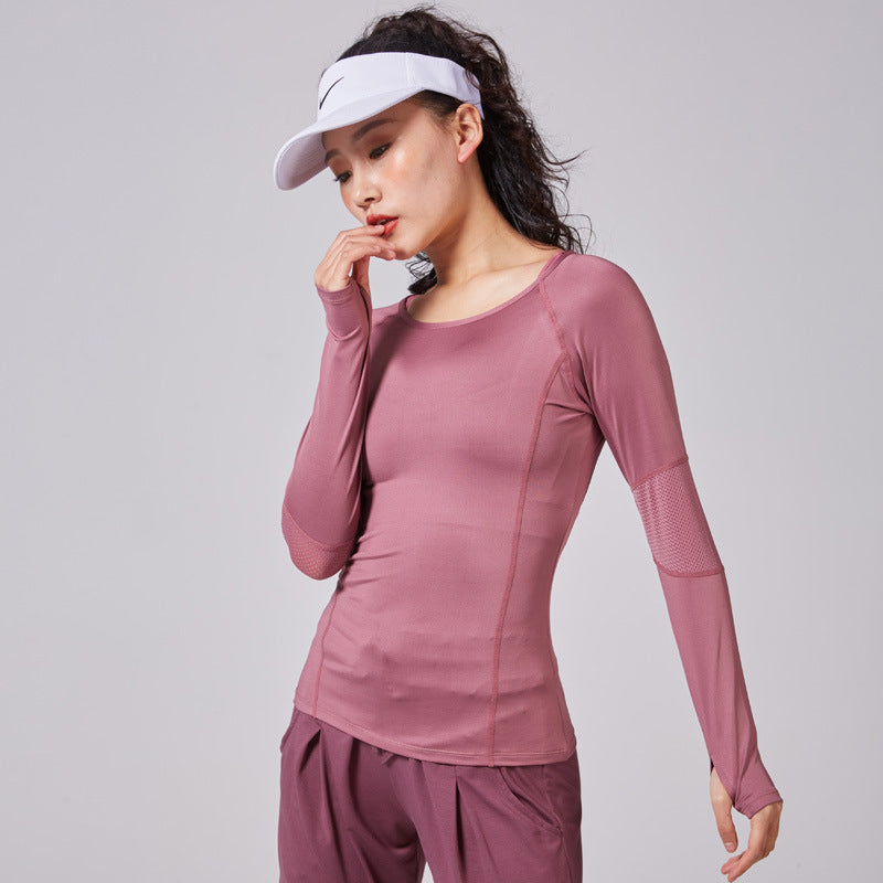 New Slim Yoga Fitness Running Long Sleeve Top Women