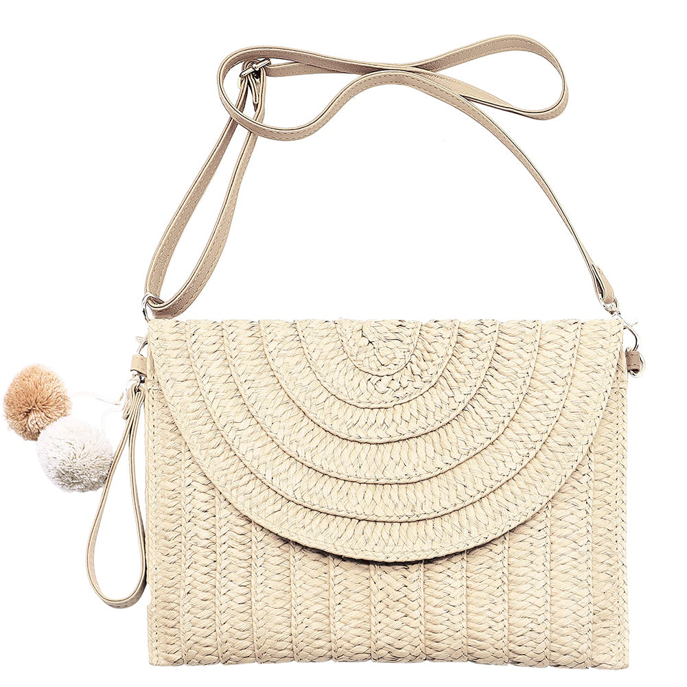 Summer Straw Clutch Bags Purses Handmade Woven Handbags Crossbody Bags For Female Beach Travel Women Shoulder Messenger Bags