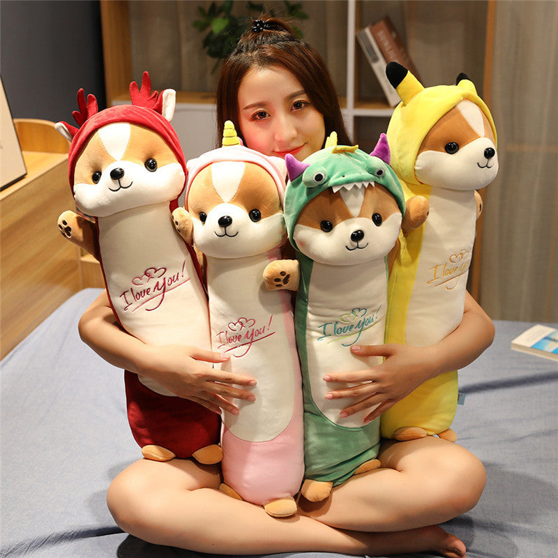 Transform Into Squirrel Down Cotton Plush Children's Nap Long Pillow