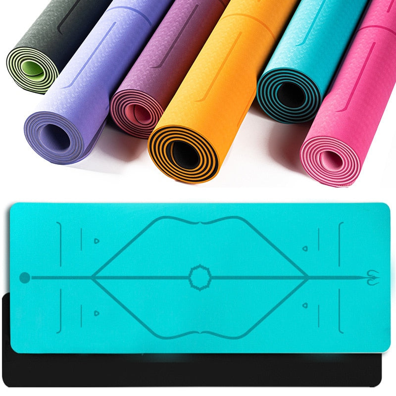 1830*610*6mm Non-Slip Yoga Mat With Position Line