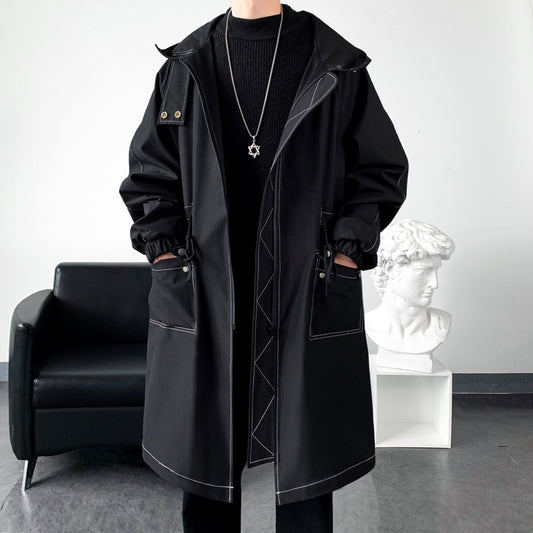 Men's Mid-length Trench Coat In Spring And Autumn