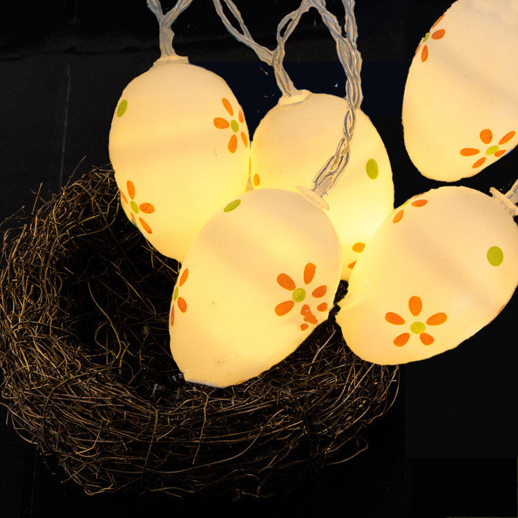 Colorful Flower Dot Easter Egg String Lights