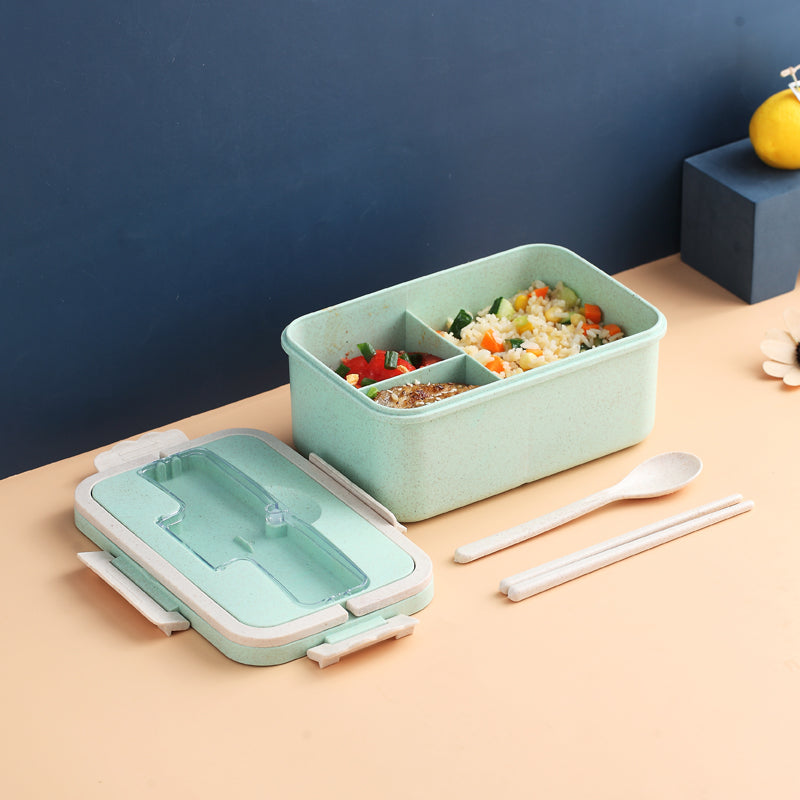 Portable Microwave Wheat Insulated Lunch Box With Lid